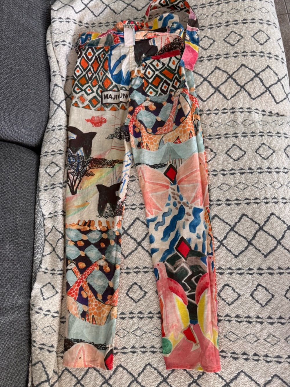 Sezane x Chufy Multicolor Printed Waistband Pants 36 - Picture 4 of 4